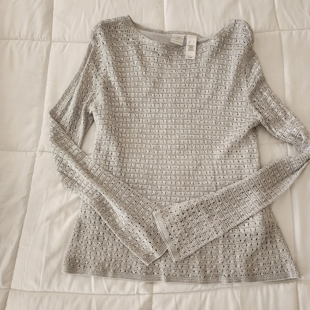 C - Emma and James Beautiful Crochet Sweaters with Sequins Neckline Sz L - Picture 1 of 4